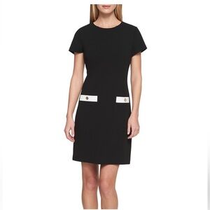 Tommy Hilfiger Black Mini Dress with White Details
